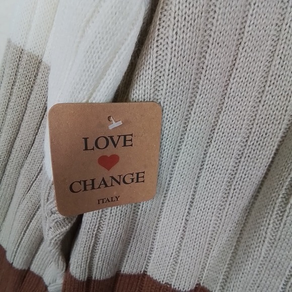 Plus Size Acrylic Cardigan Sweater Size 2X White, Brown, Tan Colorblock - Picture 11 of 11